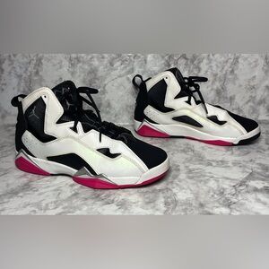 Air Jordan True Flight GS Girls White Bright Coral Black 342774-122 SZ 7Y